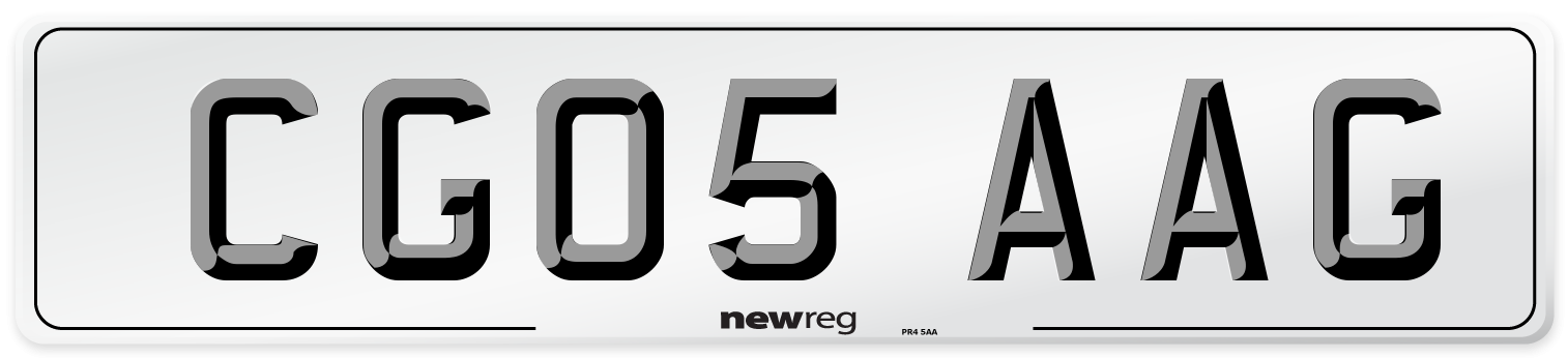 CG05 AAG Number Plate from New Reg